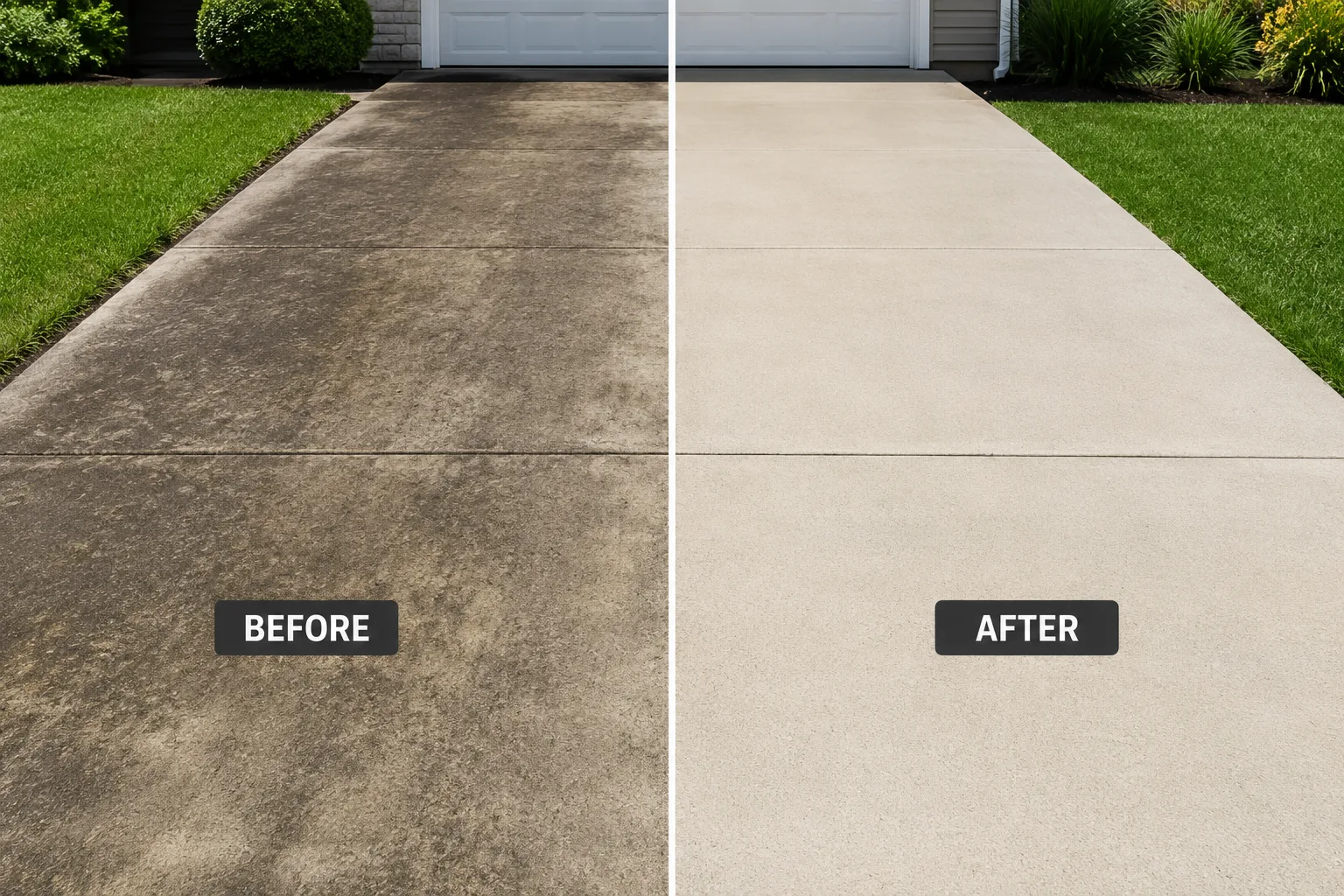 Clean Concrete Driveway on /patio-cleaning/ — Hamilton Pressure Washing Hamilton