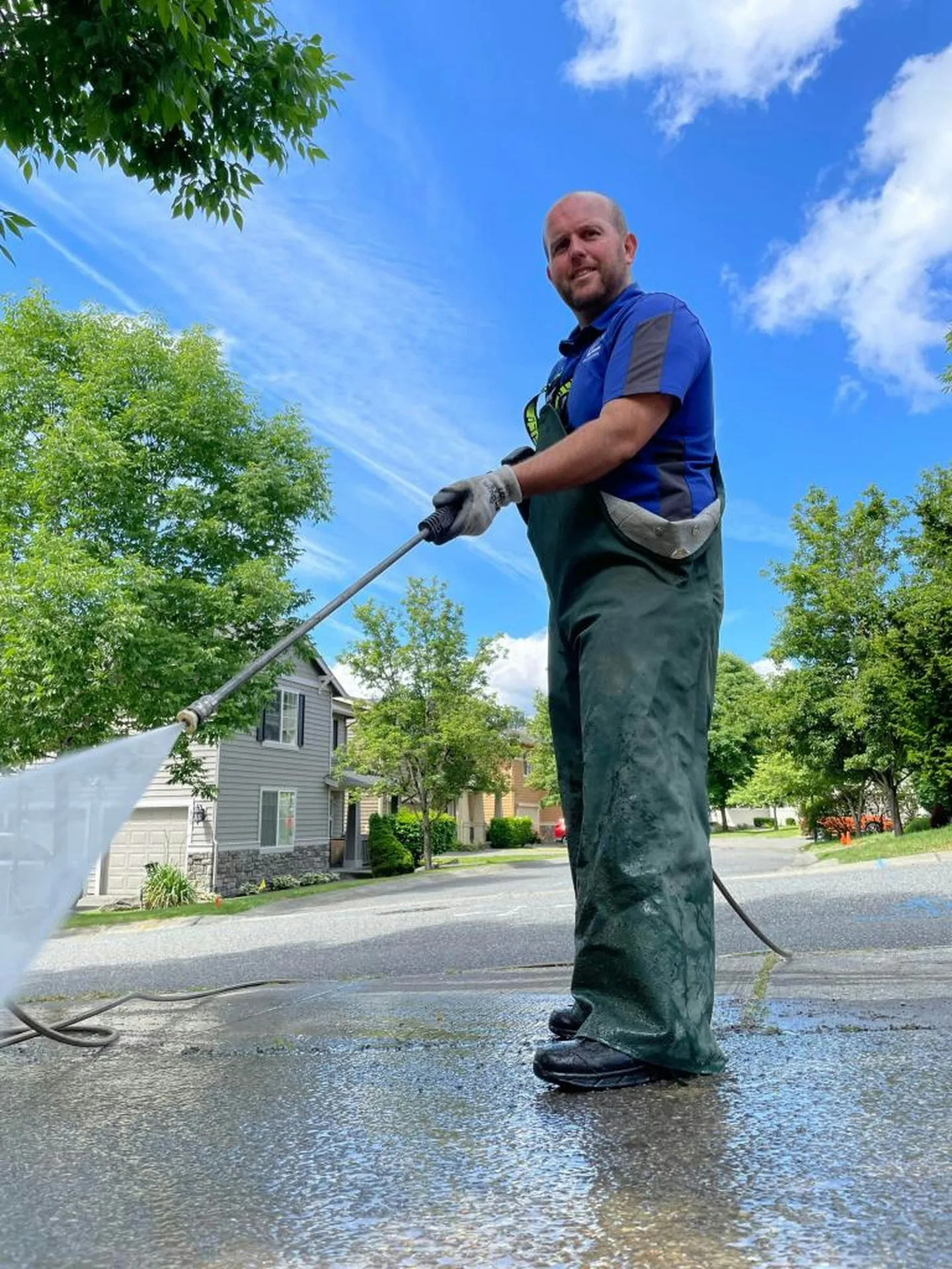 Clean Hamilton patio surface after pressure washing