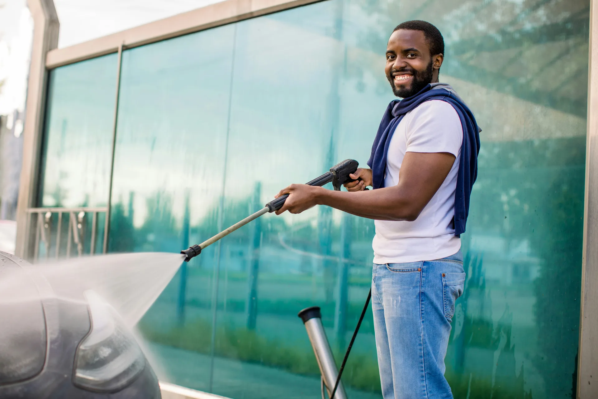 Hamilton dryer vent cleaning technician with rotating brush and vacuum equipment